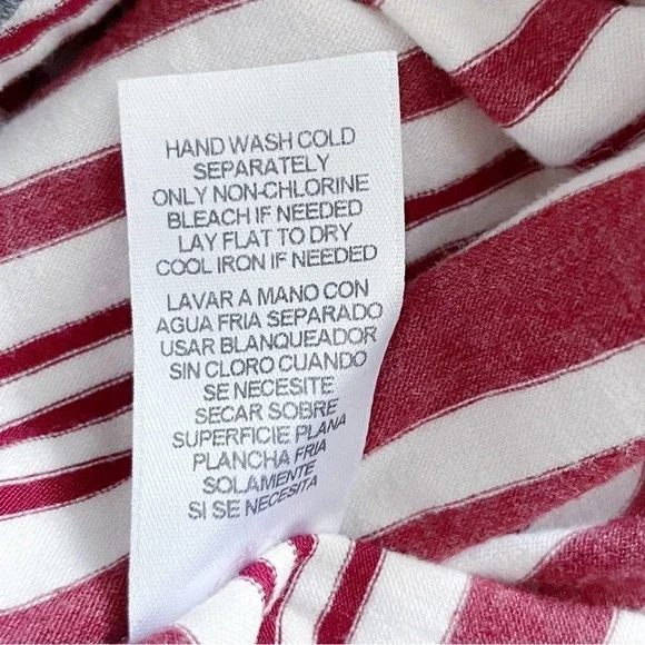 Kut from the Kloth Cotton Crewneck Long Sleeve Top in Maroon Striped, Size Small - Picture 9 of 9